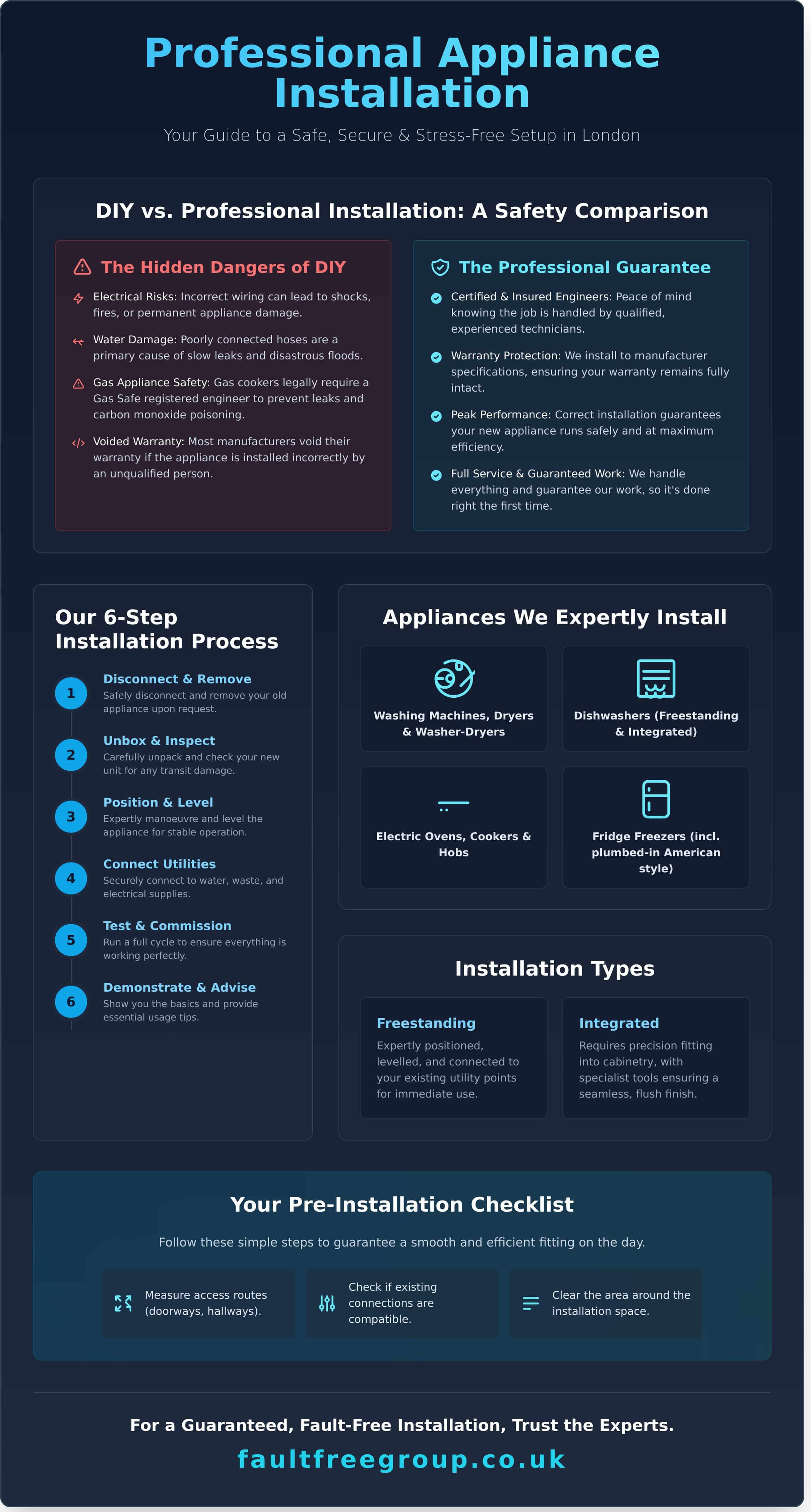 Professional Appliance Installation London: Same-Day Service - Infographic