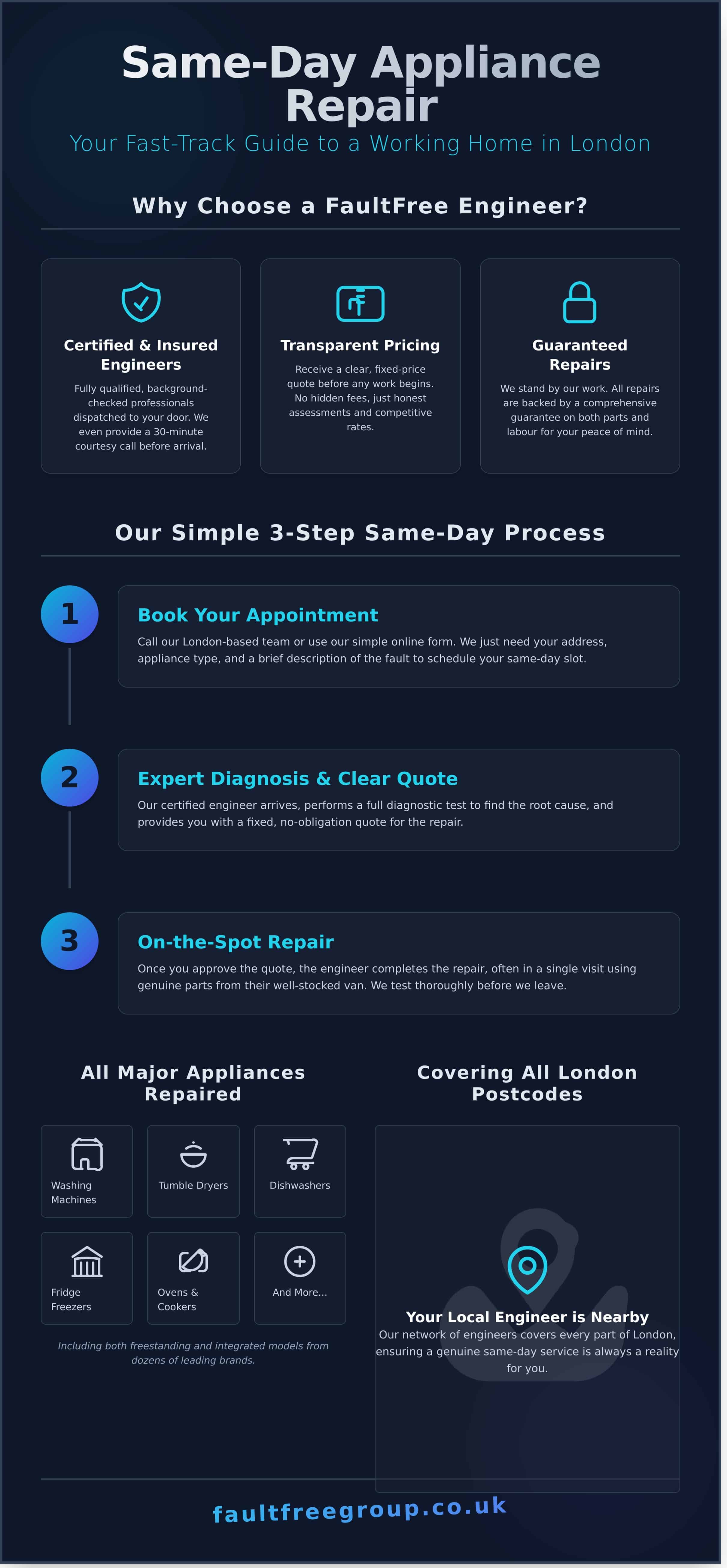 Same Day Appliance Repair London: Fast, Certified Fixes Today - Infographic