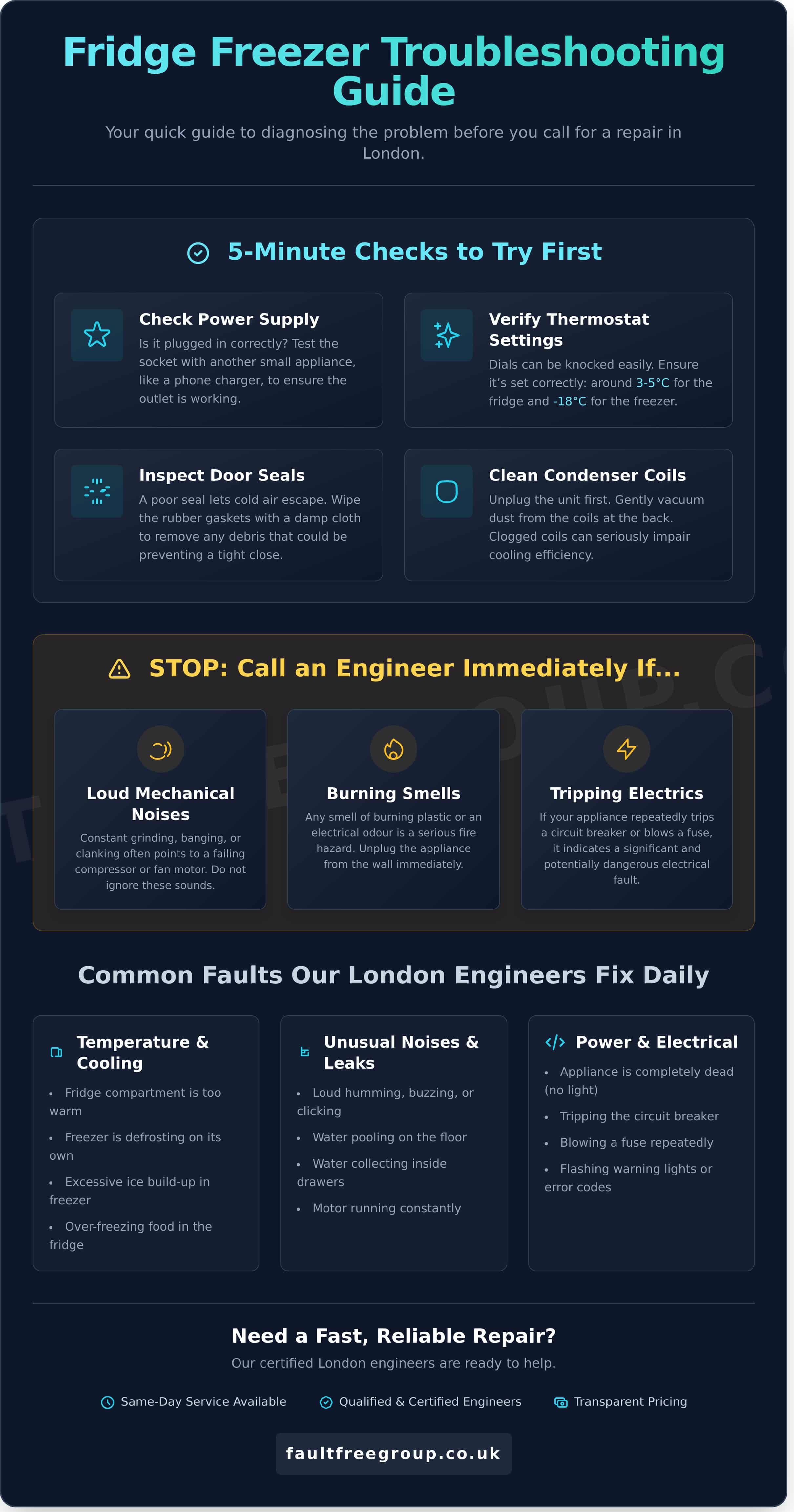 Fridge Freezer Repair London: Same-Day Service (2026 Guide) - Infographic