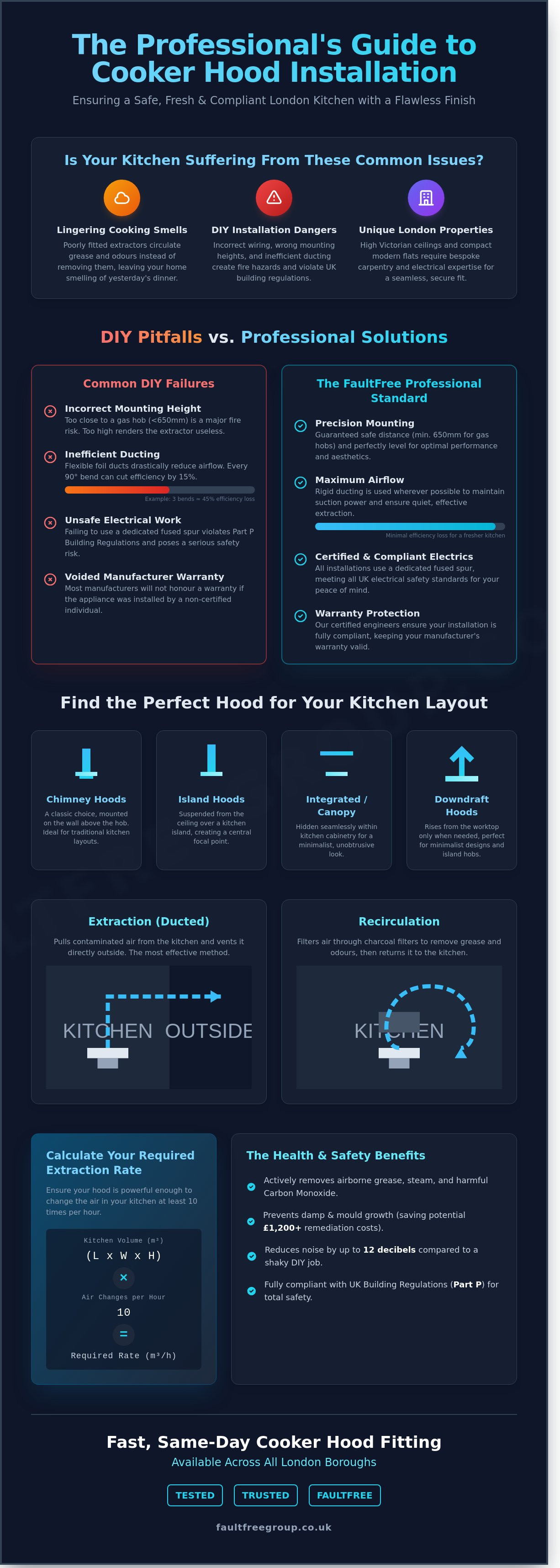 Professional Cooker Hood Installation Service in London | Same-Day Expert Fitting - Infographic
